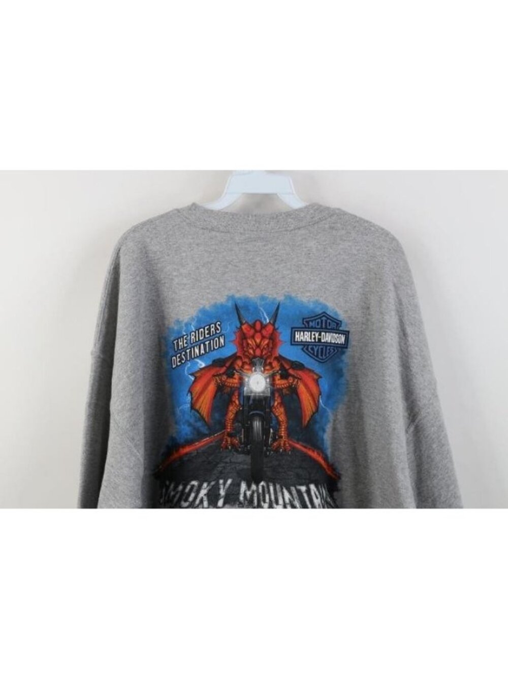 Y2K Harley Davidson Mens XL Spell Out Lightning Drago… - Gem